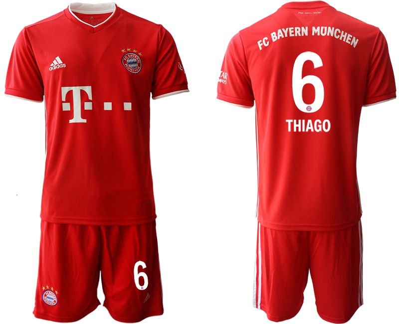 Men 2020-2021 club Bayern Munich home #6 red Soccer Jerseys